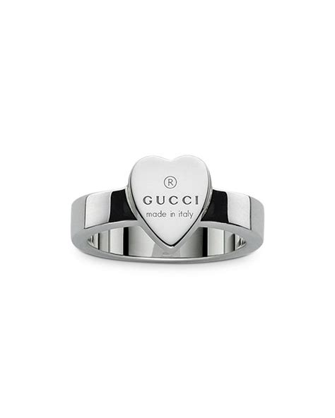 gucci ring sterling silver|Gucci trademark silver heart ring.